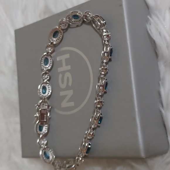 Colleen Lopez London Blue Topaz and White Zircon Bracelet NEW - Picture 6 of 11